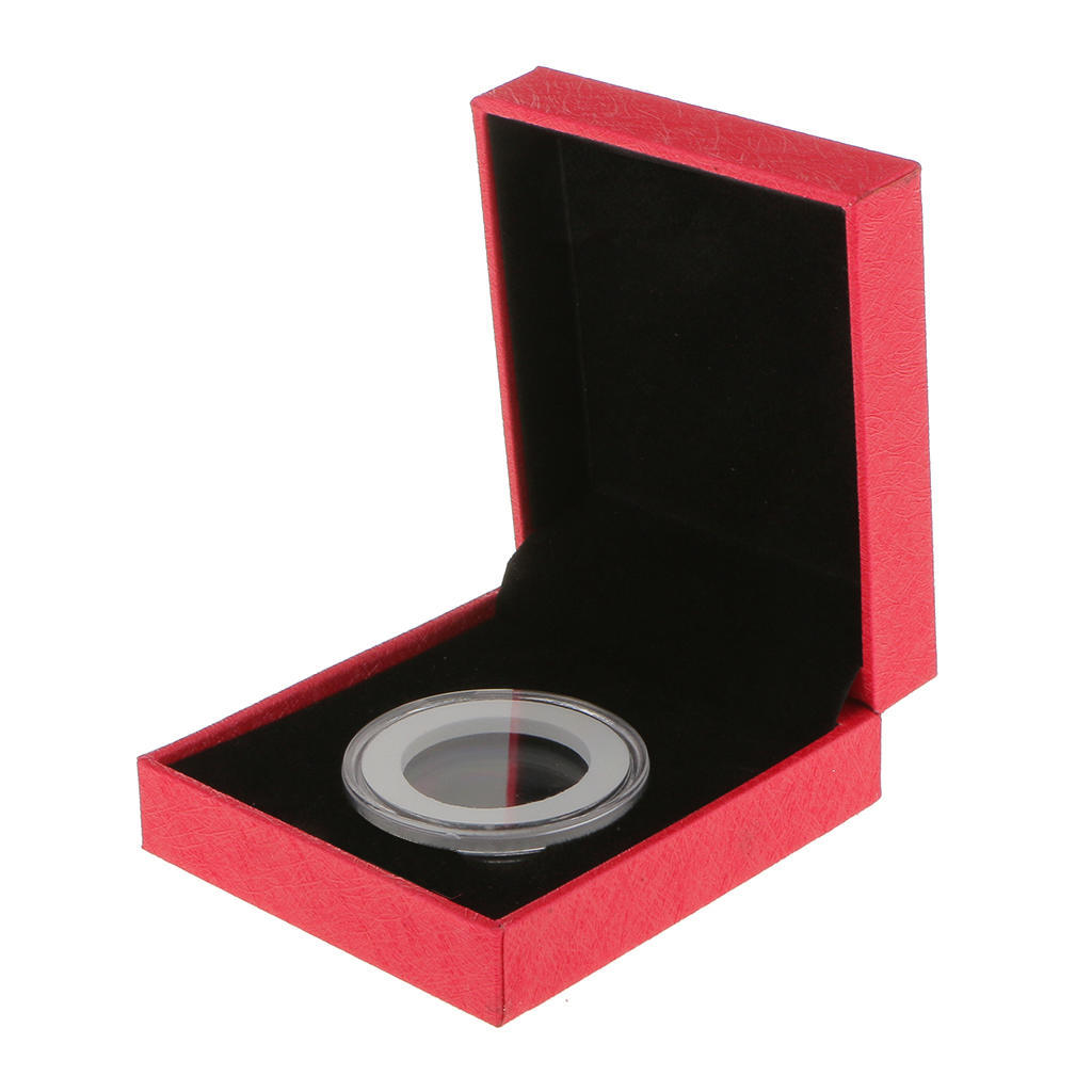 Wooden Coin Storage Box Display Case Commemorative Coin Protection Box Coin Holder for Commemorative Coins Silver Coins Medals