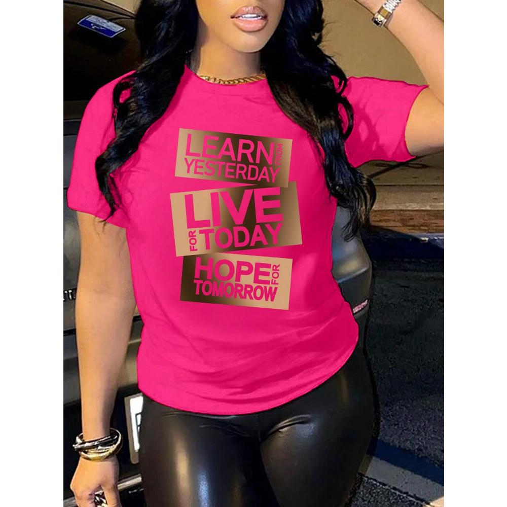 Футболка с круглым вырезом и коротким рукавом с принтом в виде букв УЧИТЕСЬ У ВЧЕРА — фото 9