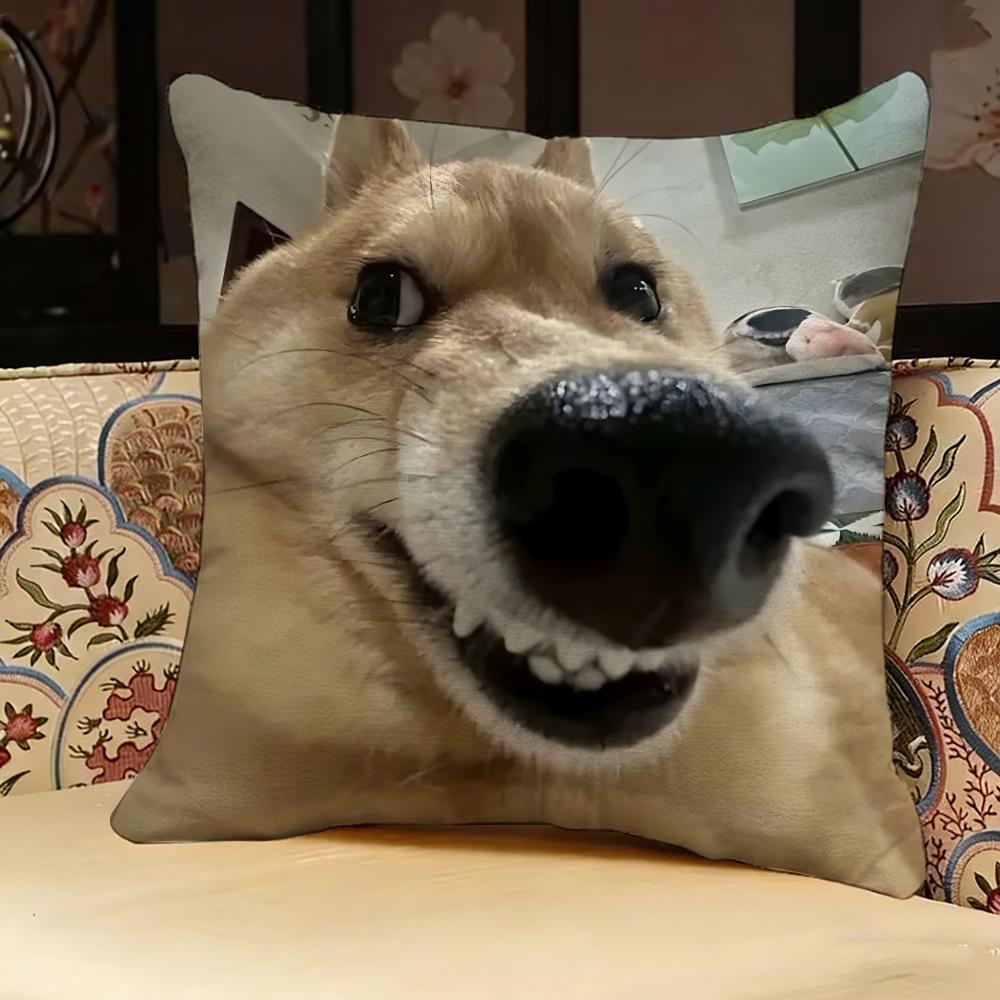 Dog Funny MEME Pillow Case Pillowcase Doublesided Printed Sofa Cushion Bedroom Headboard Pillow