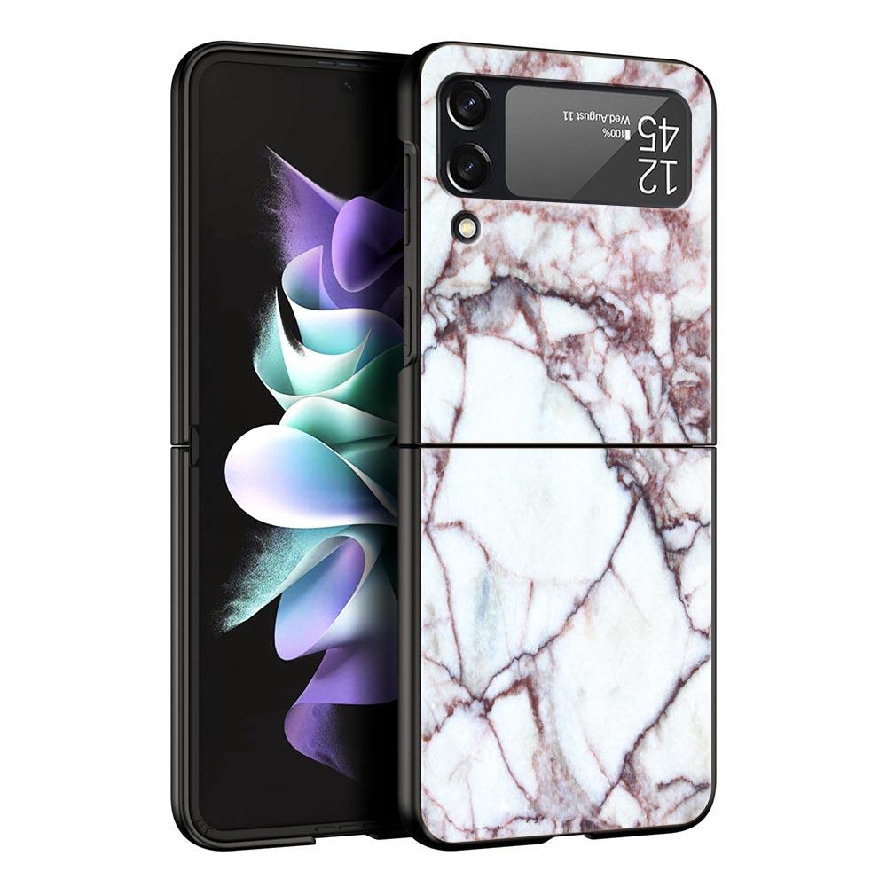 Marble Fashion Phone Case For Samsung Galaxy Z Flip3 Flip4 Flip5 Case Shell For Z Flip 3 4 5 6 7 Hard Folding Cover
