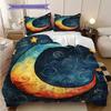 New Moon Pattern Bedding Quilt Set Quilt Cover Pillowcase Home Decoration Birthday Gift (1 * Duvet Cover + 2 * Pillowcase, Without Core)