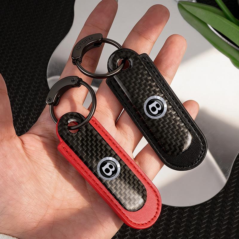 Carbon Fibre Pattern Car Keychain Keyring Key Chain Holder Pendants For New Bentley Flying Spur Continental GT Bentayga Mulsanne