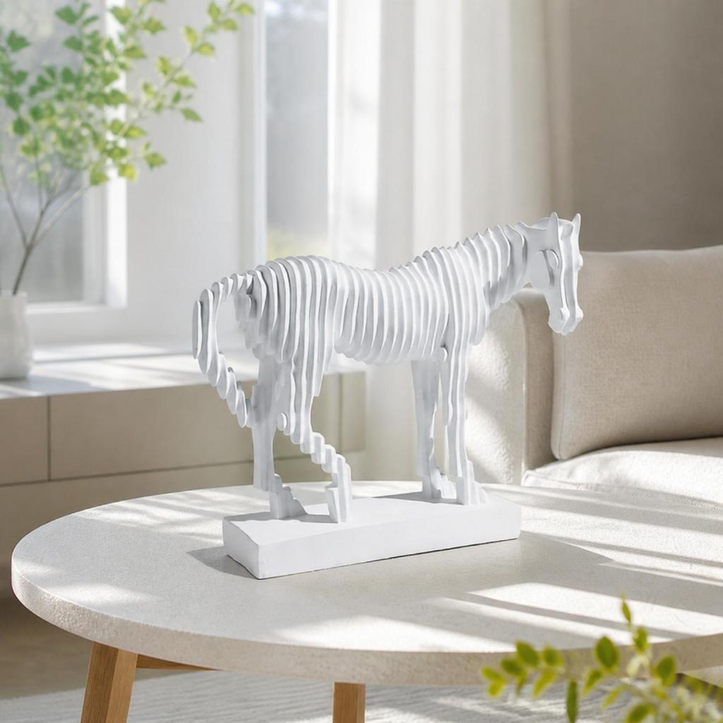 Layered Horse Figurine with Rectangular Base Lightweight for Entryway