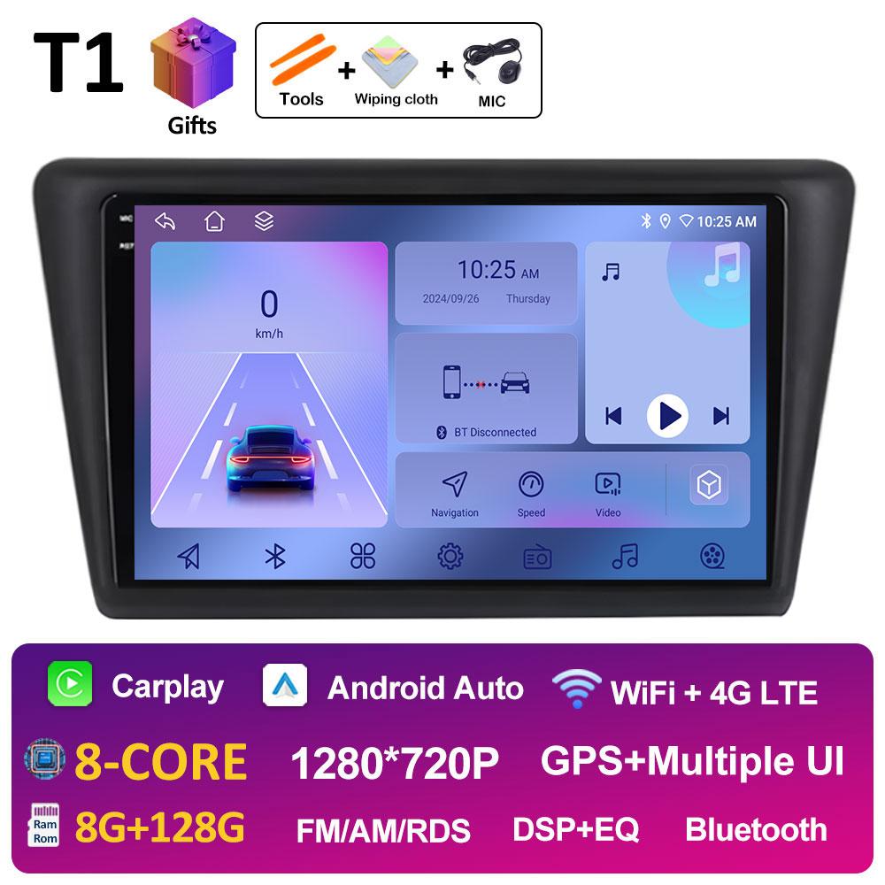 Android Auto pentru VW Skoda Rapid 2013 2014 2015 2016 2017 2018 2019 Seat Toledo 2015 - 2018 Wireless Carplay QLED Ecran IPS WIFI