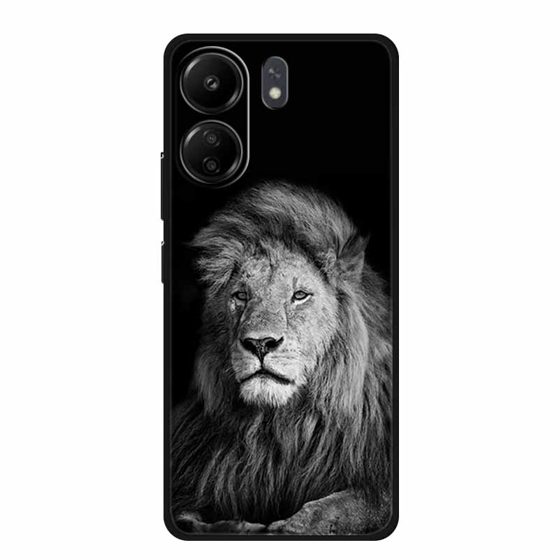 Phone Cases for Redmi 13C 13R Soft Silicone TPU Cover for Xiaomi Redmi13 C R Animal Wolf Funda Vividly Lion Tiger Capa 13 C R