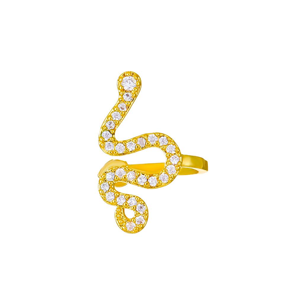 Snake Shaped Earrings for Women Bling Snake Animal Ear Clips AAA Cubic Zirconia Rhinestone Crystal Geometric Fine Jewelry Gift