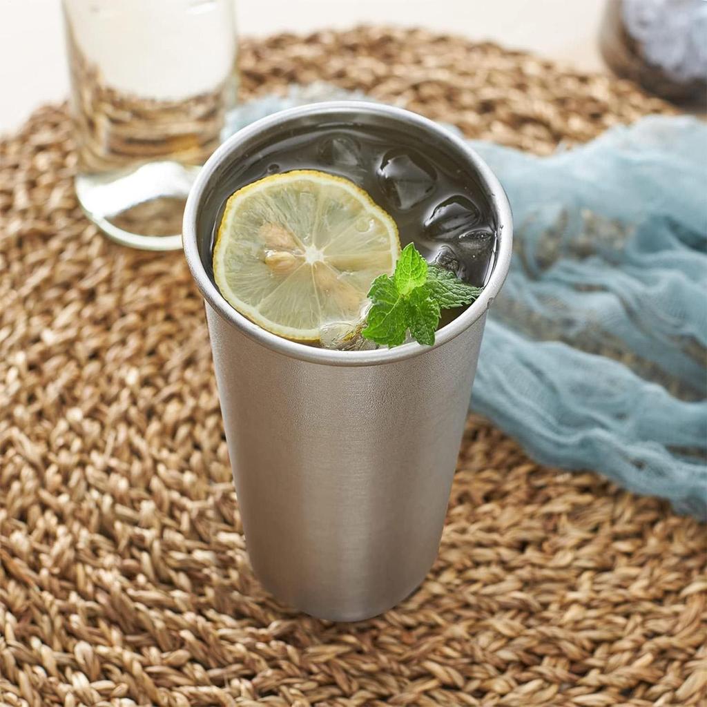 Kids Stainless Steel Cup 6 Pieces Water Cups Unbreakable Stackable Tumbler 600ml Drinking Glasses For Kids Adults Hydration