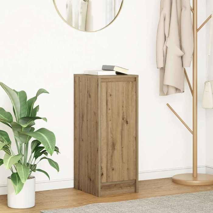VidaXL Buffet chêne artisanal 29,5x34x76 cm bois d'ingénierie, meuble de rangement, meuble de rangement de cuisine, meuble 861615