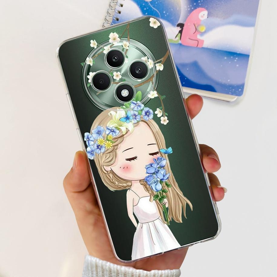 For Oppo Reno12 F Case CPH2637 Shockproof Cover Cute Cat Cartoon Soft Slim Clear Phone Cases For OPPO Reno 12F 4G CPH2687 Fundas