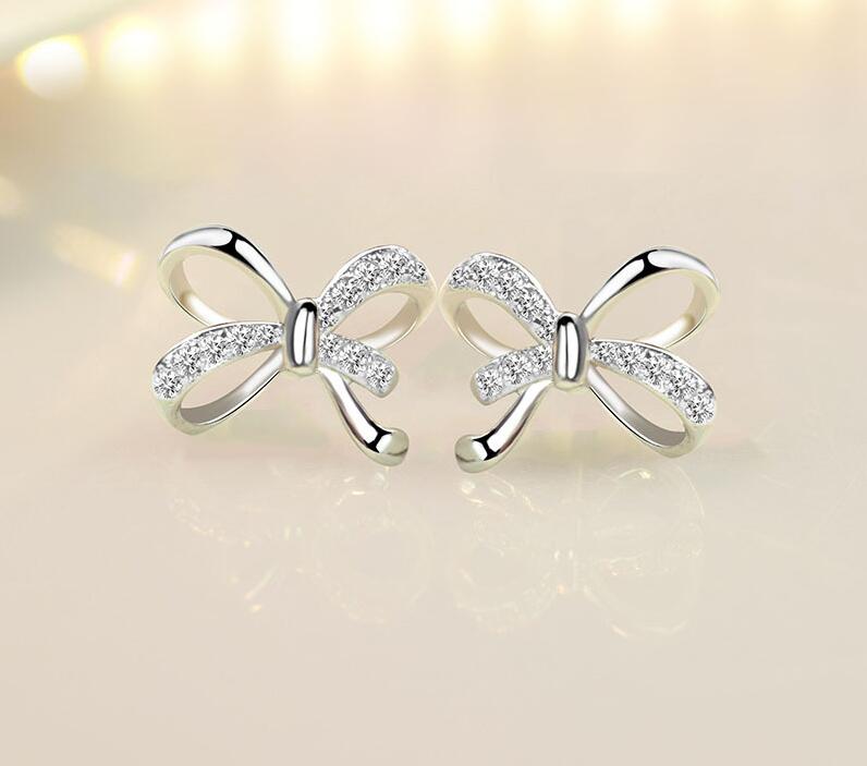 925 Sterling Silver Earrings for Women Original Charm Double Hoop Earrings Pave CZ Fine Engagement Anniversary Jewelry E557