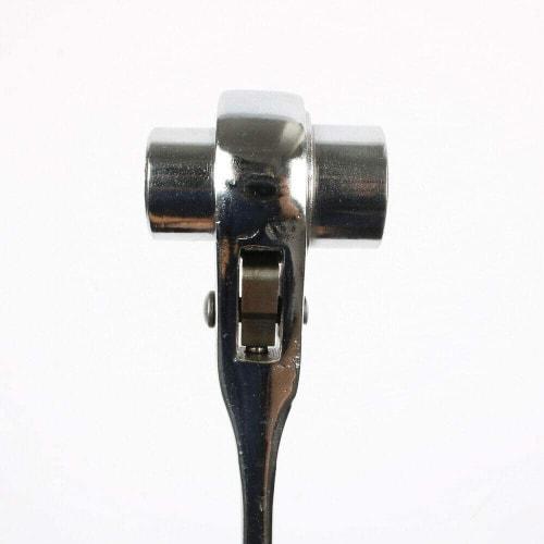 Myoseya Double-Ended Ratchet Wrench with Claw, Hex, Straight, and Mounting Holes, Scaffolding Ratchet Wrench, Type D Drive, Vanadium Steel Head, 17x19