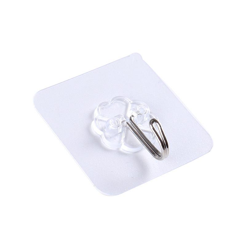 Transparent No-Punch Adhesive Hook for Bathroom or Kitchen
