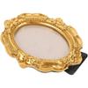 Mini Photo Frame Golden Vintage Resin Picture Frame Small Photography Frame Prop Oval Carved Vertical Photo Frame
