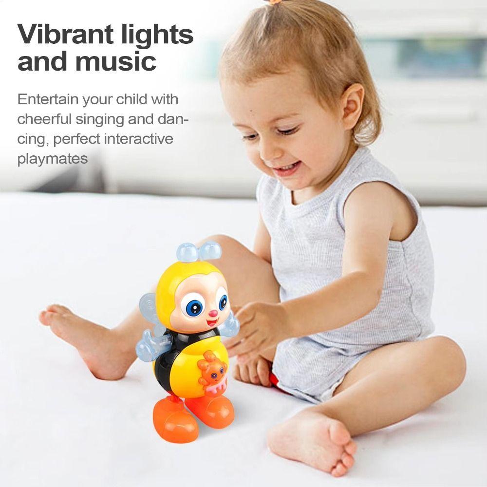 With Sound Bee Electric Toys Flash Lighting Children Music Pets Dancing Bee Toy  Preschool Learning