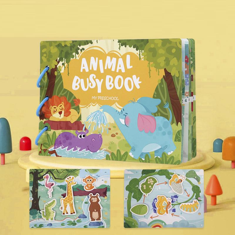 Montessori Toys Quiet Book My First Busy Book DIY Puzzle Animal Fruit Numbers Matching Game Educational Toys For Kids Children