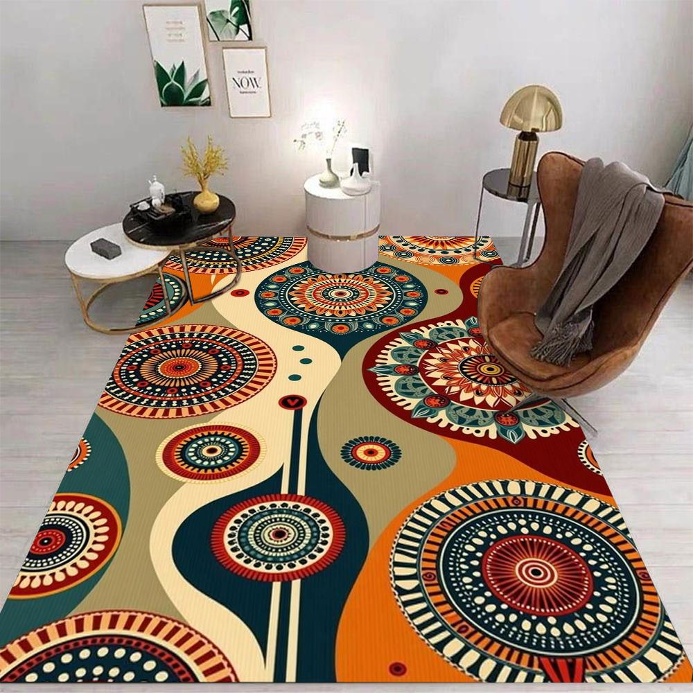 Bohemian Mandala Feather Carpet Various Styles With Colorful Floral Dreamcatcher Abstract Patterns Rug For Living Room Decor
