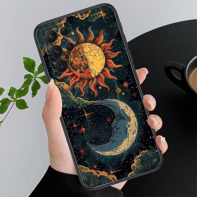 

Эстетичный чехол для телефона Луна и Солнце Для Samsung Galaxy S25 S24 S23 S22 S21 Ultra S24 S23 S22 S21 S25 Plus S24 S25 FE S24Plus
