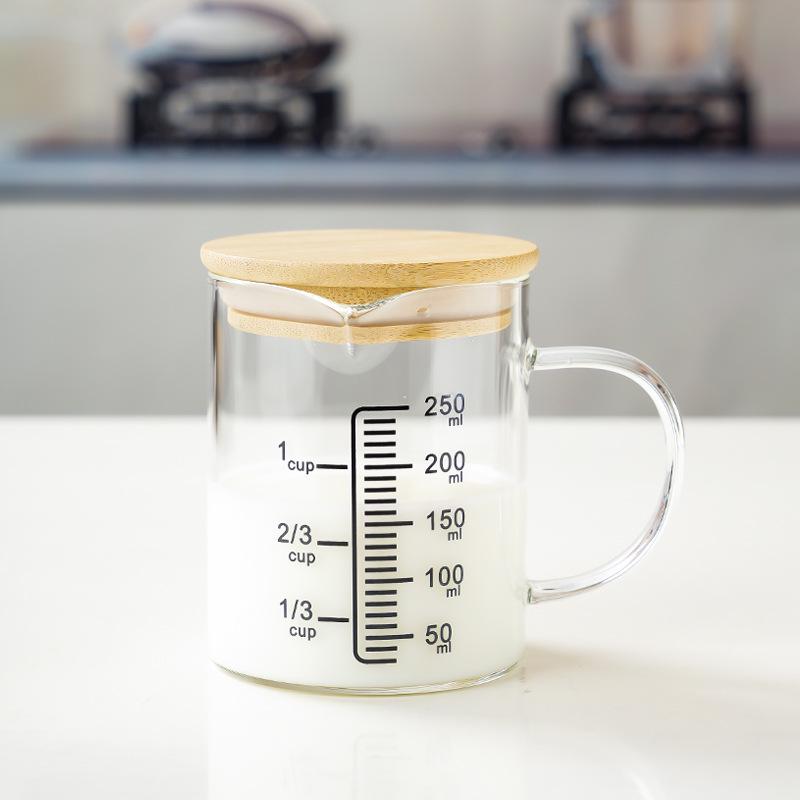 Heat-Resistant Borosilicate Glass Measuring Cup with Scale
