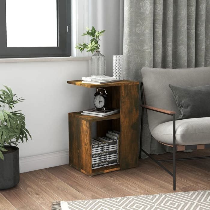 VidaXL Side Table Smoked Oak 36x30x56 Cm Engineered Wood 815189