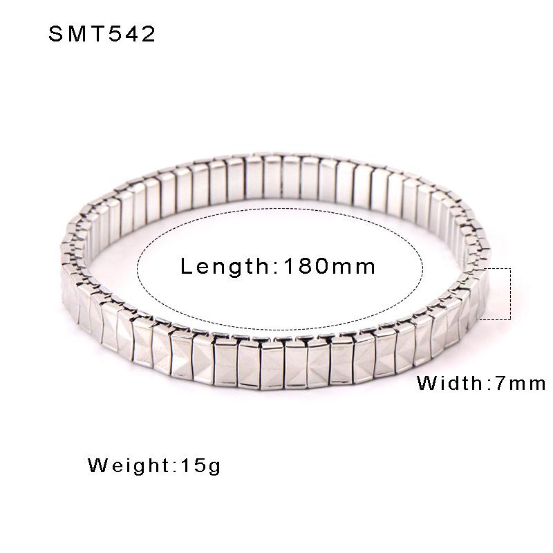 Titanium Steel Personality Jewelry Women 'S Fashion Special Rhombus Bracelet Stainless Steel Bracelet Elastic Bracelet 