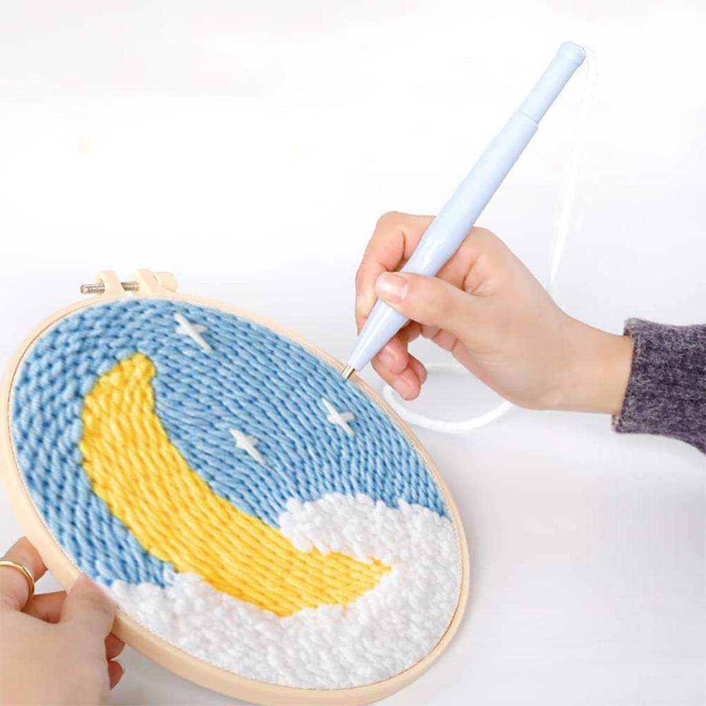 Punch Needle Starter Kit DIY Handicraft Kit for Beginners Adults Moon Needle Punch Embroidery Kit DIY Crafts Gift
