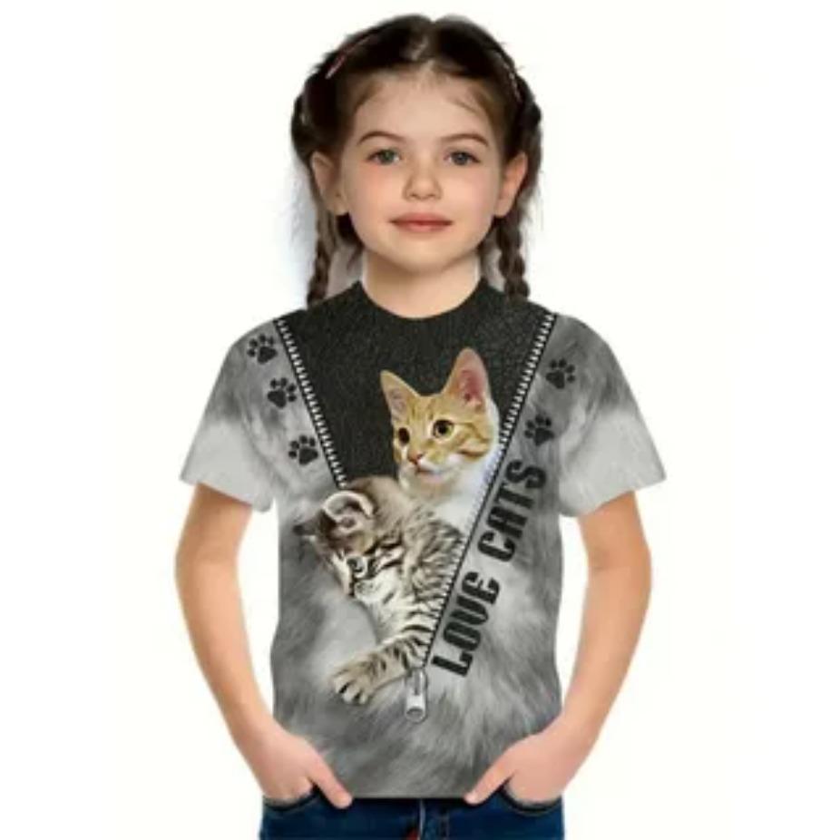 

Детские футболки с круглым вырезом, топы, полиэстер, повседневная спортивная одежда, удобные футболки, футболка с 3D-принтом и коротким рукавом 110