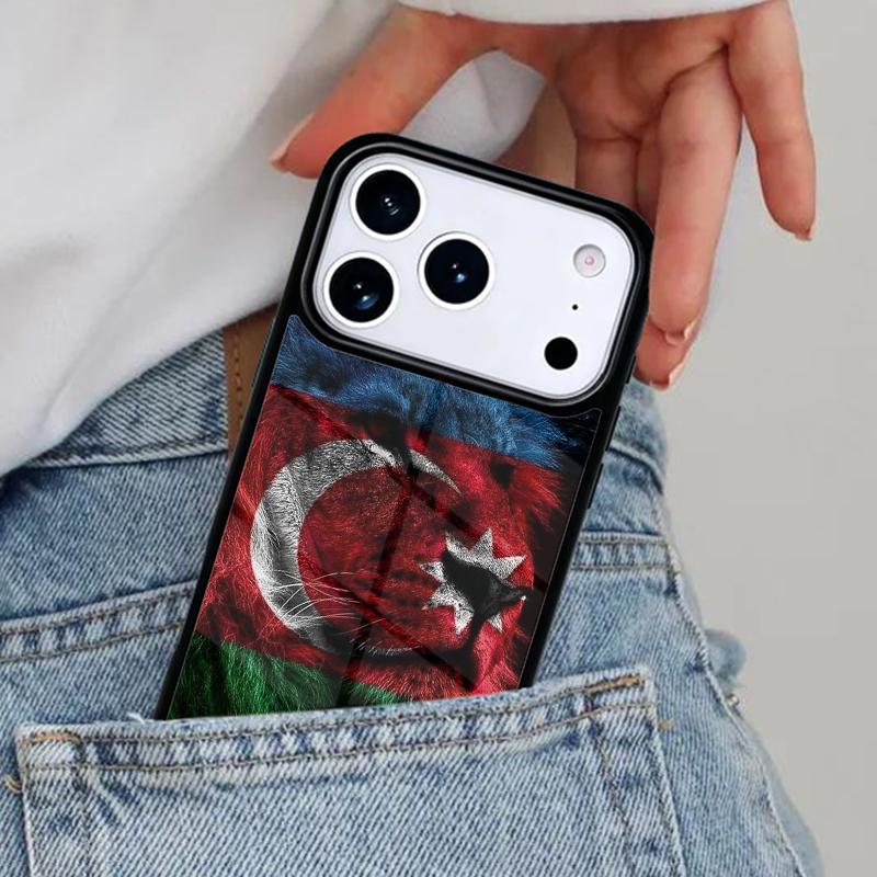 Aserbaidschan Flagge Handyhülle für iPhone 16e 15 14 13 12 17 Pro Max Plus Air 17pro Hülle Coque