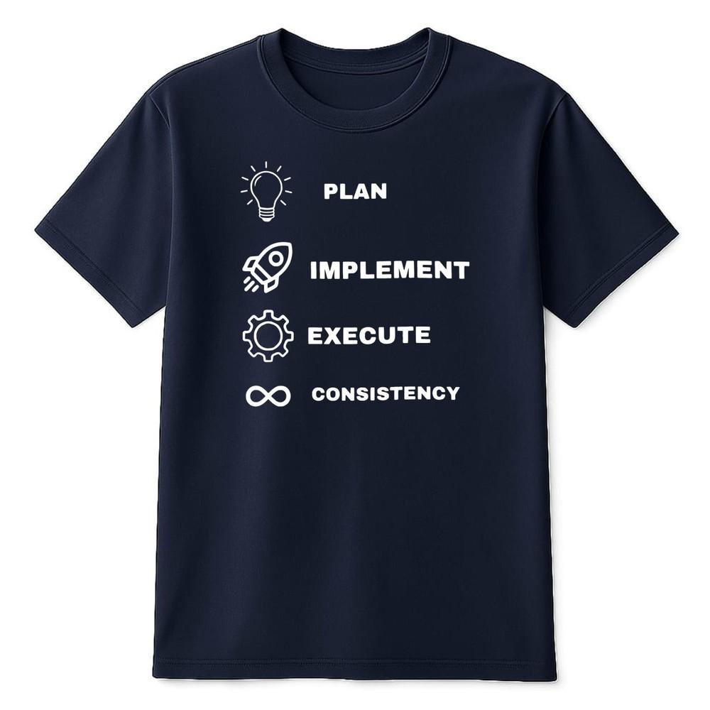 Unisexs TShirt Novelty Plan Work Hard Tee Motivation Gift Shirt Adults Unisex S