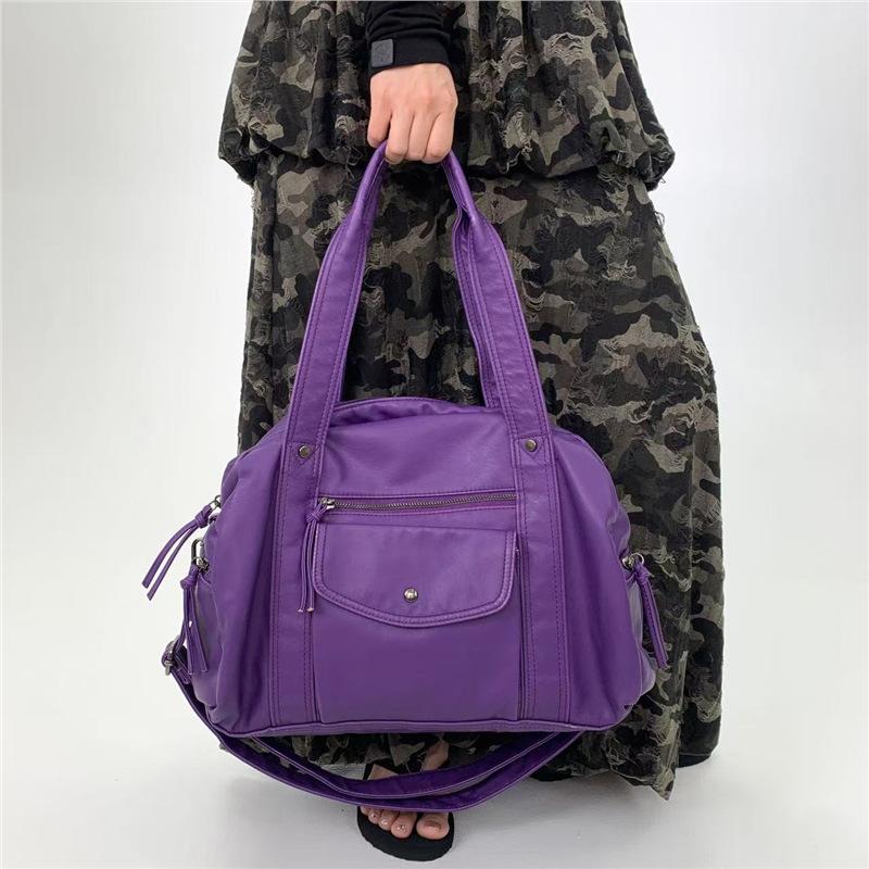 Ladies Vintage Y2K Street Millennial Hottie Locomotive Bag Large Capacity Front Pocket Shoulder Bag