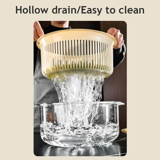 Yousheng Vegetable Fruit Washer Multi-Functional Drain Basket Fruit Tray Versatile Rotating Food Prep Tool Kitchen Accessory
