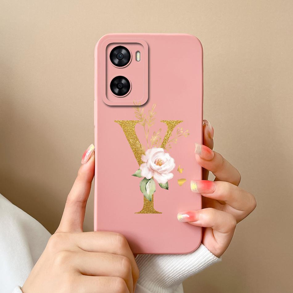 Elegant Case For One Plus Nord N20 SE N300 Gold Letter Soft Liquid Silicone Couple Phone Covers For 1+ Nord N20SE N 300 Bumper