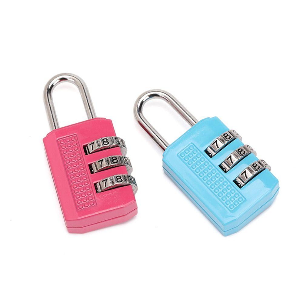Mini Password Lock 3 Digit Zinc Zinc Alloy Padlock Portable Number Lock  Suitcase