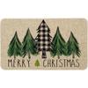 Imitation Linen Christmas Floor Mats - Bathroom & Door Holiday Decor Mats