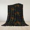 Dragon Bloom Flannel Blanket Warm Soft Halloween Christmas Couch Warm Cozy Decorative Decor Gift for All Season