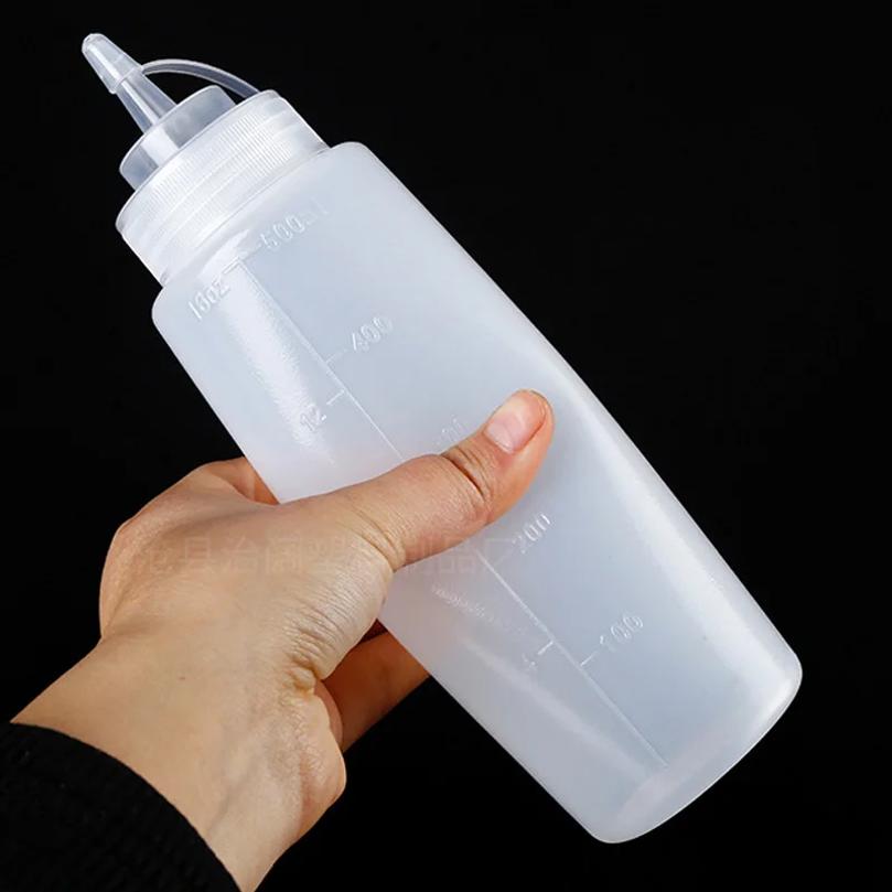 240-1000ml Plastic Pointed Mouth Squeeze Type Made Environmentally Friendly Bottles Containers For Sauces Ketchup BBQ Syrup Oils