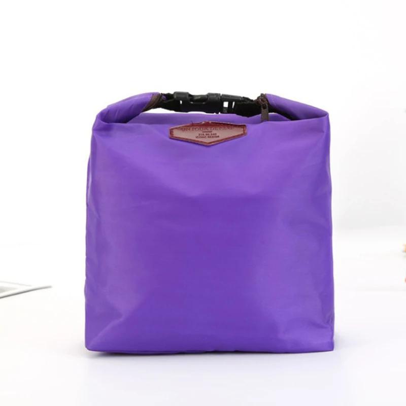 

Portable Thermal Insulated Cooler Picnic For Lunch Box Container Pouch Home Organizer Nylon Waterproof Lunch Storage Bag 1pcs 1 фиолетовый