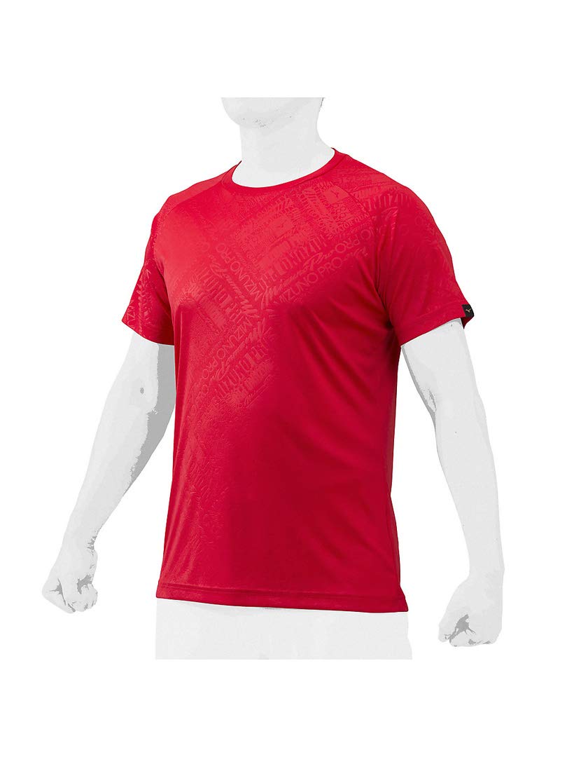

Baseball Short Sleeve Embossed Graphic LL Red [Mizuno] T-Shirt T-Shirt Men s Men s (O) красный