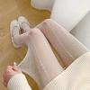 Gothic Lolita Women Geometric Hanging Thread Jacquard Tights JK Punk Mesh Breathable Sexy Retro Hollow Out Fishnet Pantyhose