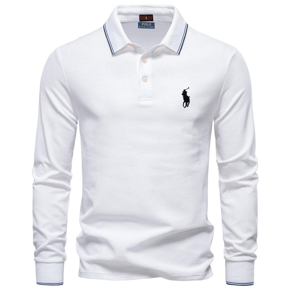 

MINISO Polo Ralph Lauren Осінній Новий Жіночий Поло з Вишивкою з Довгим Рукавом, Однотонний Жіночий Топ з Комірцем, Універсальне Поло XL