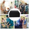 Waterproof Pizza Oven Cover Protective Cover All Weather Protection with Bottom Drawstrings Dustproof Barbecue Grill Cover