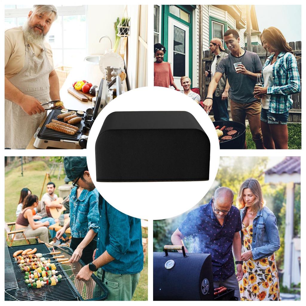 Waterproof Pizza Oven Cover Protective Cover All Weather Protection with Bottom Drawstrings Dustproof Barbecue Grill Cover