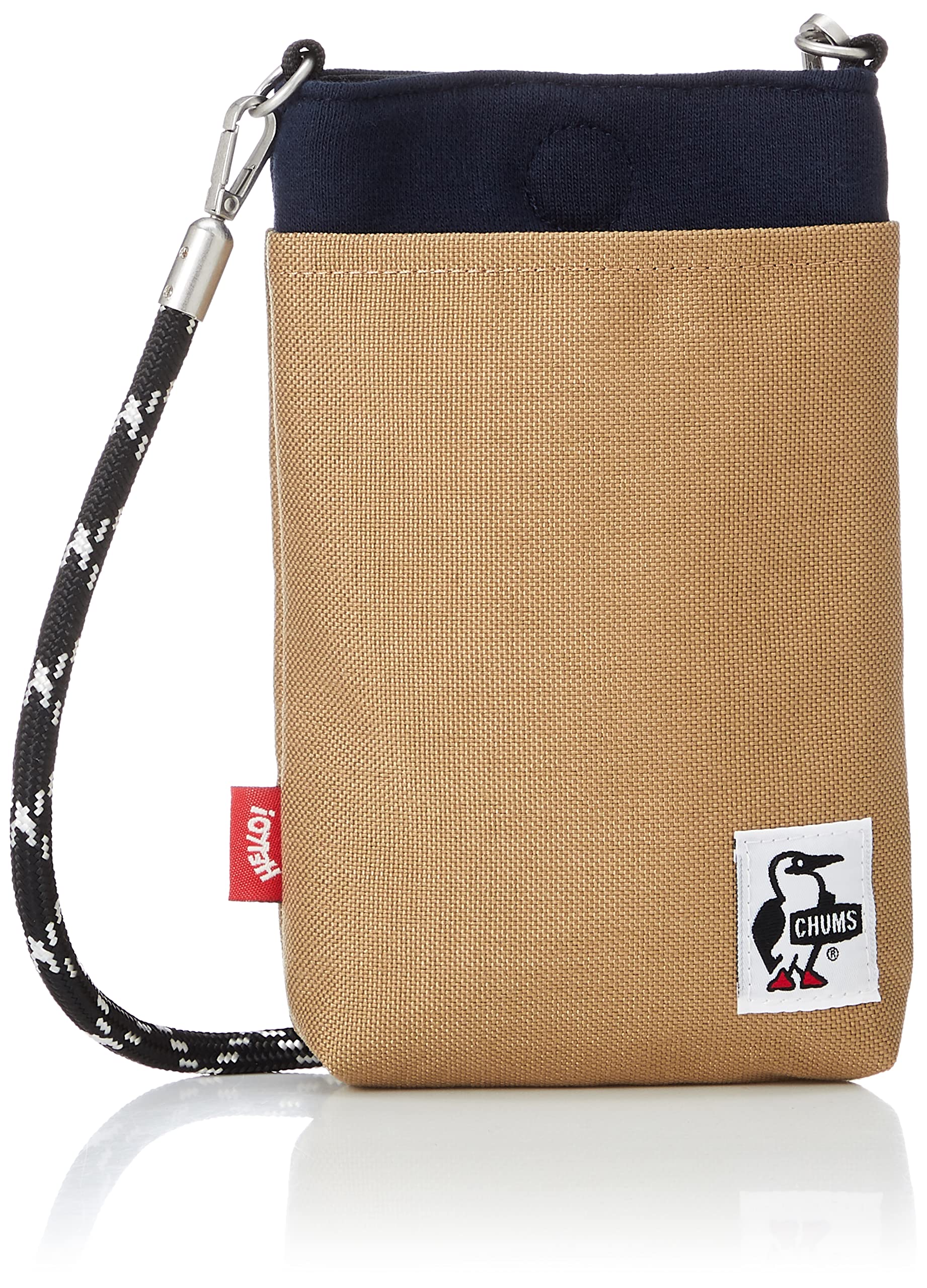 

Shoulder Bag Rope Sholuder Pouch Sweat Nylon Navy x Beige [Chums] Men s