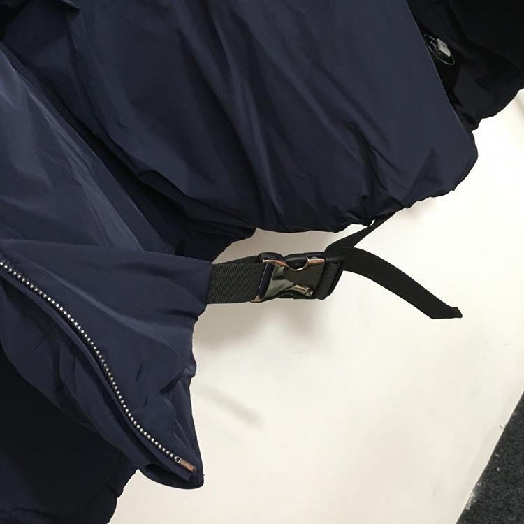 Autumn South Oil Season New Triangle Mark Decorative Pocket Hat Can Store Long Sleeve Hooded Down Jacket