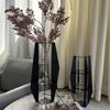 Creative Glass Vases Living Room Desktop Flower Bottle Balcony Decoration Vases Ornament Modern Garden Storage Bottle Ornament