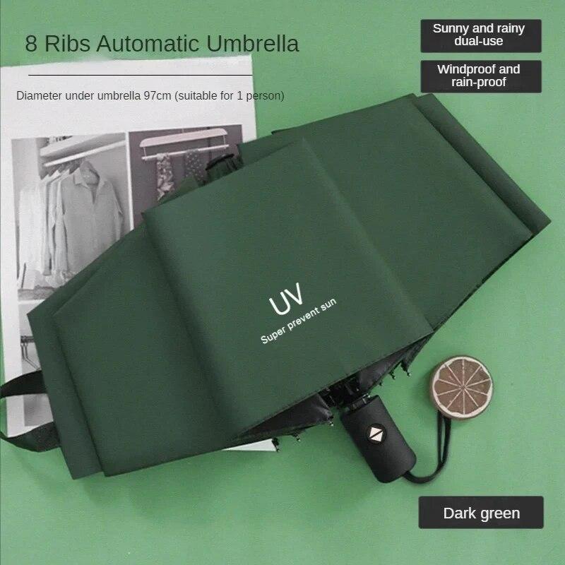 1pc Mini Folding Automatic Umbrella Portable Windproof Light Children Parasol Umbrella Anti UV Rain Sun Umbrella