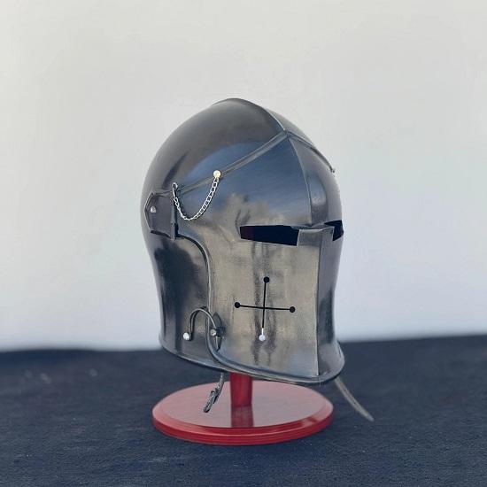 Středověký Rytíř Ocelová Barbuta Helma LARP Cosplay, Renesanční Jarmark