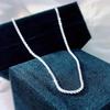 S925 Sterling Silver Sparkling Water Wave Clavicle Chain Light Luxury Shimmer