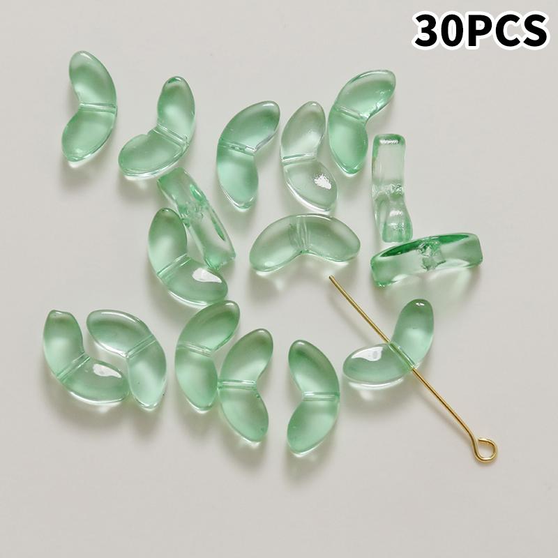 30Pcs Tulips Flower Lampwork Beads Multicolor Glass Flora Beads Multicolor Loose Beads For Diy Bracelets Jewelry Making