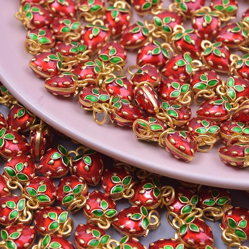 6Pcs Sale Cute Fruit Animal Charm Strawberry Mushroom Duck Food Pendants For Jewelry Making Supplies Diy Bracelets Keychain