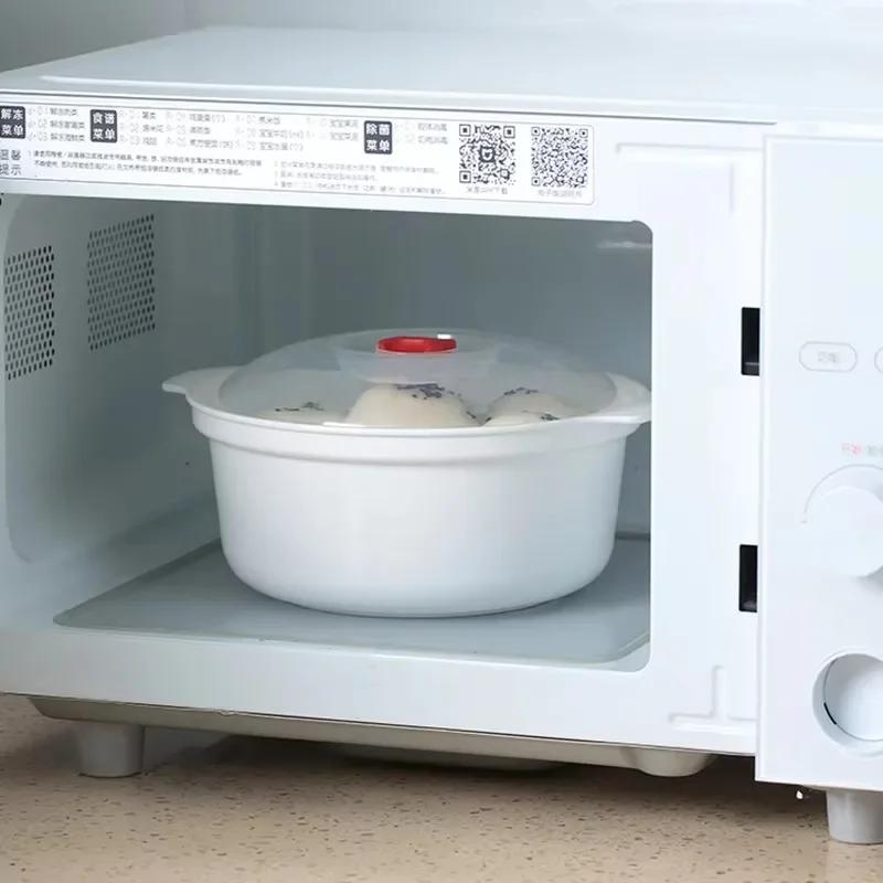 Forno a Microonde Scatola Speciale Pentola per Zuppa Riscaldata Riso Cotto al Vapore Panini Cotti al Vapore Caldi con Coperchio Strumento da Cucina Ecologico per Alimenti